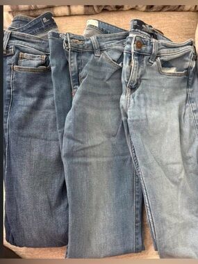 Hollister Men's Straight Jeans Trio - Dark, Medium & Light Blue